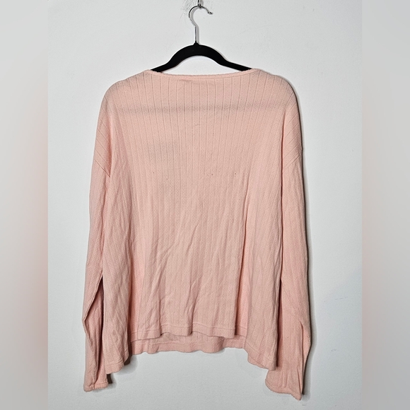 VTG DISNEY embroidered POOH PIGLET Peach‎ Longsleeve Top Cartoon Y2K Womens XL - Picture 6 of 7